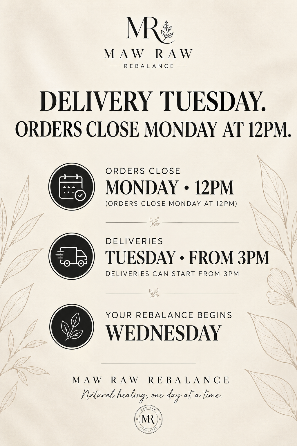 Order & Delivery Notice